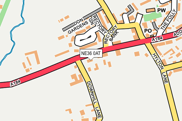 NE36 0AT map - OS OpenMap – Local (Ordnance Survey)