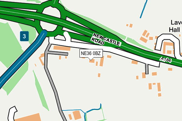 NE36 0BZ map - OS OpenMap – Local (Ordnance Survey)