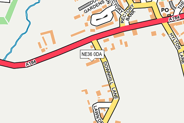 NE36 0DA map - OS OpenMap – Local (Ordnance Survey)