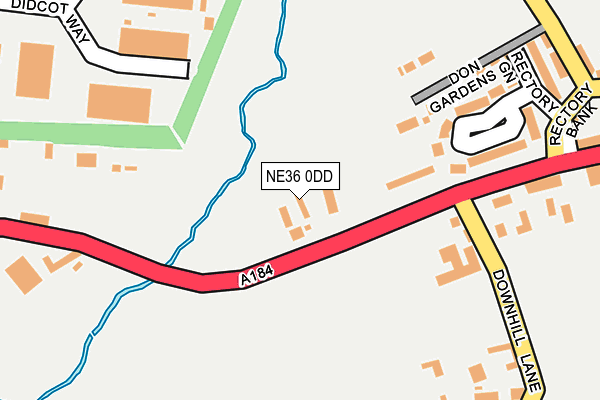 NE36 0DD map - OS OpenMap – Local (Ordnance Survey)