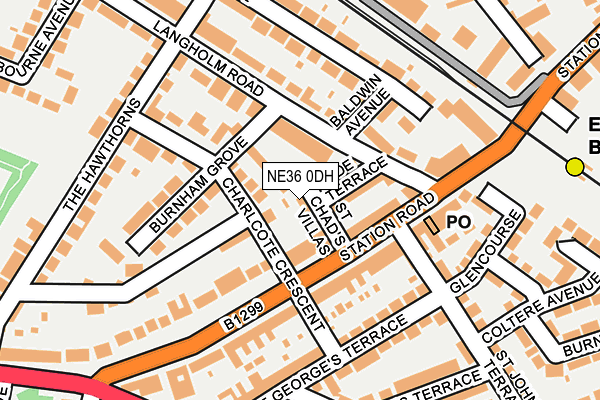 NE36 0DH map - OS OpenMap – Local (Ordnance Survey)