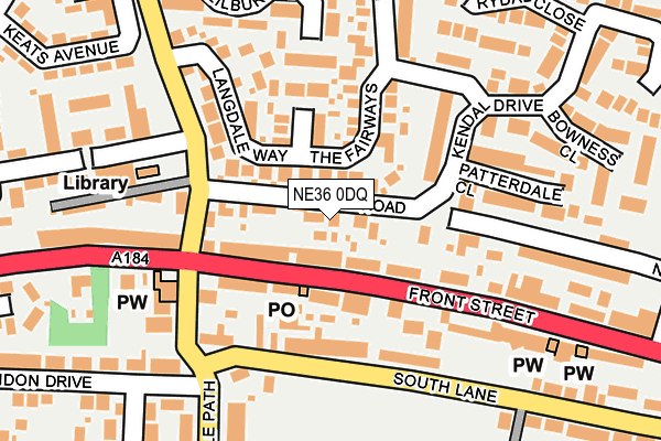 NE36 0DQ map - OS OpenMap – Local (Ordnance Survey)