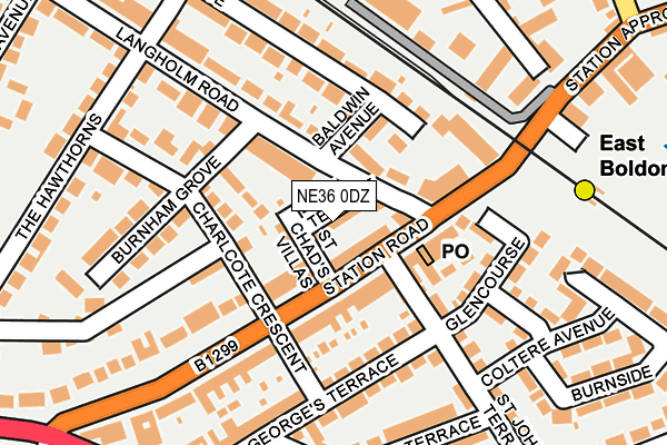 NE36 0DZ map - OS OpenMap – Local (Ordnance Survey)