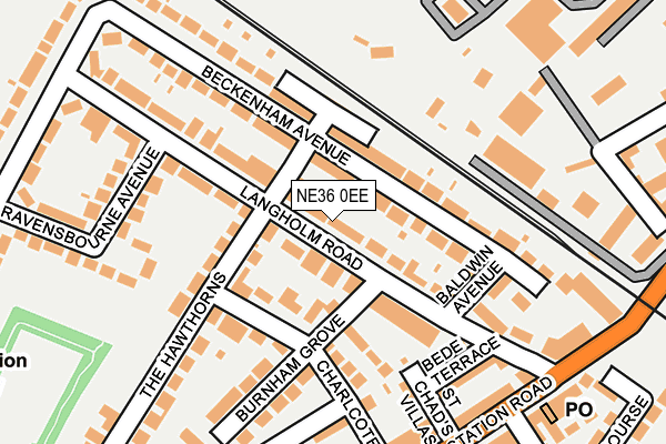 NE36 0EE map - OS OpenMap – Local (Ordnance Survey)