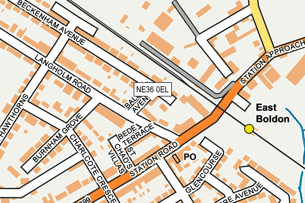 NE36 0EL map - OS OpenMap – Local (Ordnance Survey)