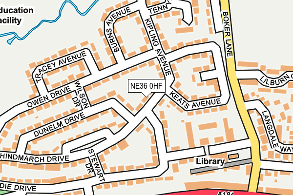 NE36 0HF map - OS OpenMap – Local (Ordnance Survey)