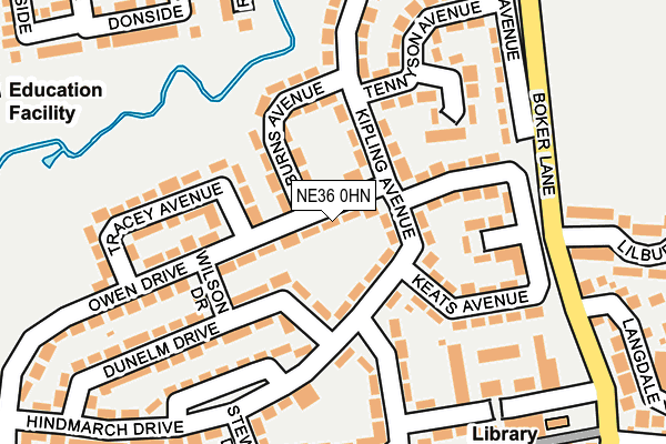 NE36 0HN map - OS OpenMap – Local (Ordnance Survey)