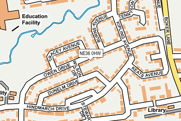 NE36 0HW map - OS OpenMap – Local (Ordnance Survey)