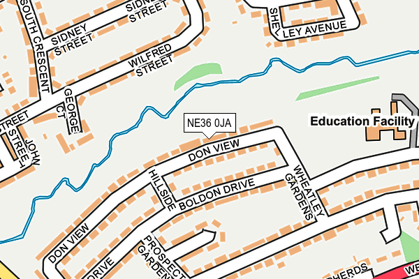 NE36 0JA map - OS OpenMap – Local (Ordnance Survey)