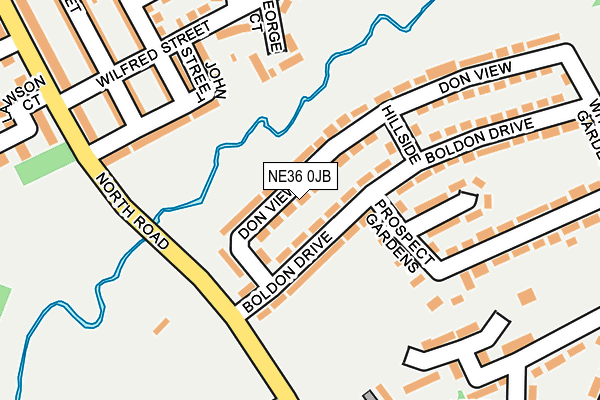 NE36 0JB map - OS OpenMap – Local (Ordnance Survey)