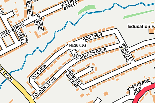 NE36 0JG map - OS OpenMap – Local (Ordnance Survey)