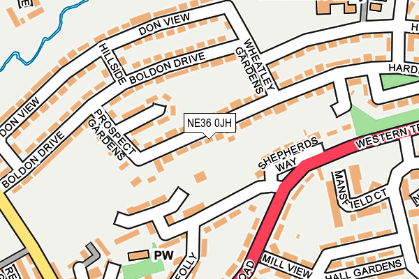 NE36 0JH map - OS OpenMap – Local (Ordnance Survey)