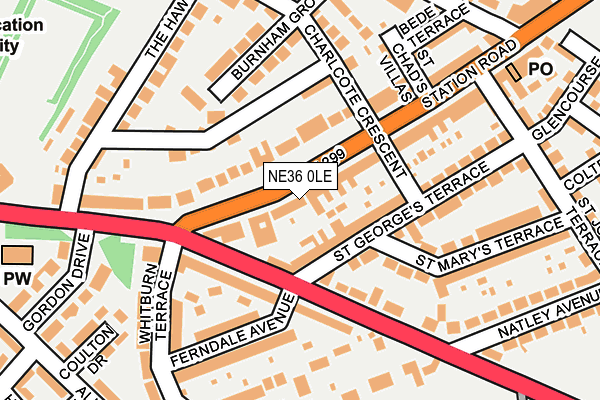 NE36 0LE map - OS OpenMap – Local (Ordnance Survey)