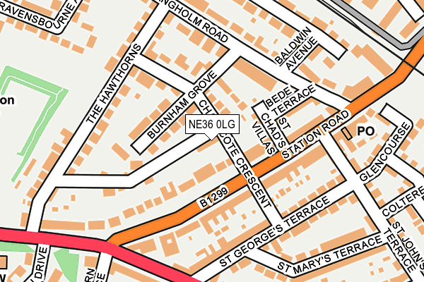 NE36 0LG map - OS OpenMap – Local (Ordnance Survey)