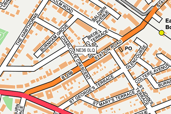 NE36 0LQ map - OS OpenMap – Local (Ordnance Survey)