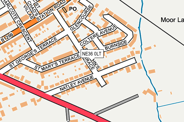 NE36 0LT map - OS OpenMap – Local (Ordnance Survey)