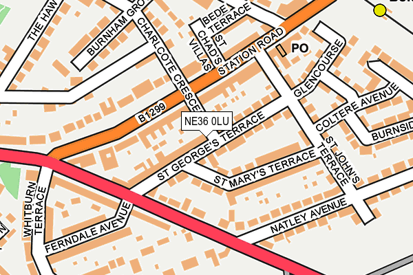 NE36 0LU map - OS OpenMap – Local (Ordnance Survey)
