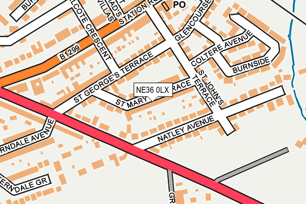 NE36 0LX map - OS OpenMap – Local (Ordnance Survey)