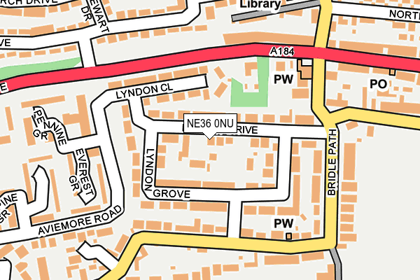 NE36 0NU map - OS OpenMap – Local (Ordnance Survey)