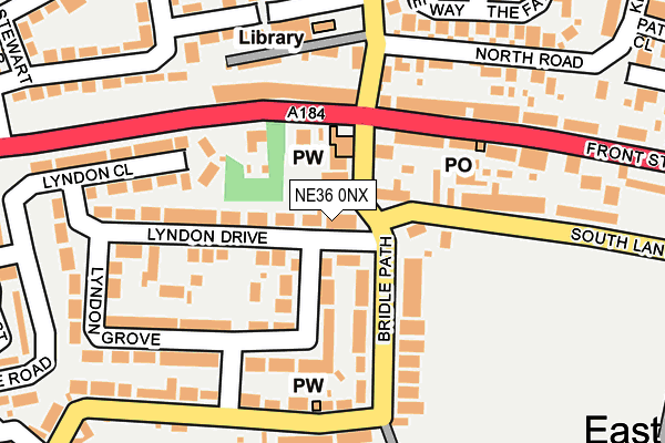 NE36 0NX map - OS OpenMap – Local (Ordnance Survey)