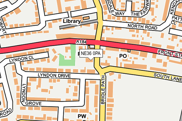 NE36 0PA map - OS OpenMap – Local (Ordnance Survey)