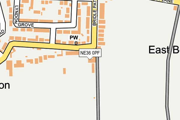 NE36 0PF map - OS OpenMap – Local (Ordnance Survey)
