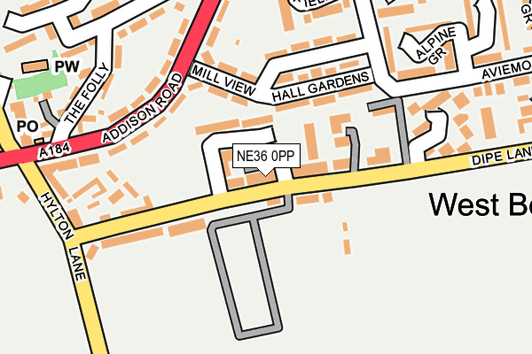 NE36 0PP map - OS OpenMap – Local (Ordnance Survey)