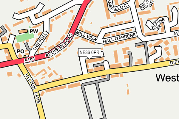 NE36 0PR map - OS OpenMap – Local (Ordnance Survey)