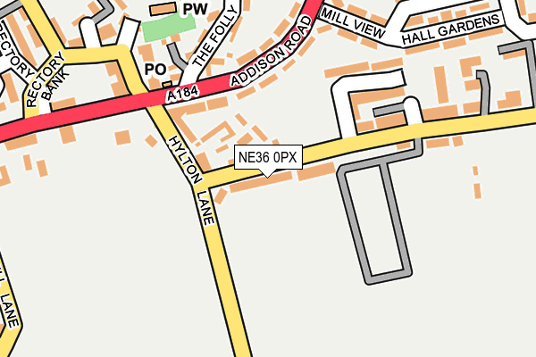 NE36 0PX map - OS OpenMap – Local (Ordnance Survey)
