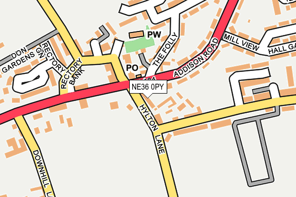 NE36 0PY map - OS OpenMap – Local (Ordnance Survey)