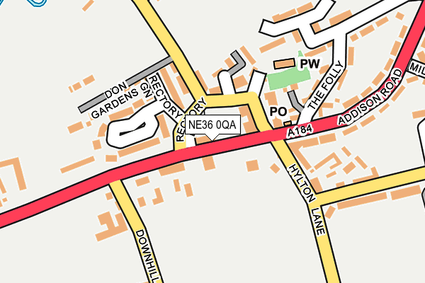 NE36 0QA map - OS OpenMap – Local (Ordnance Survey)