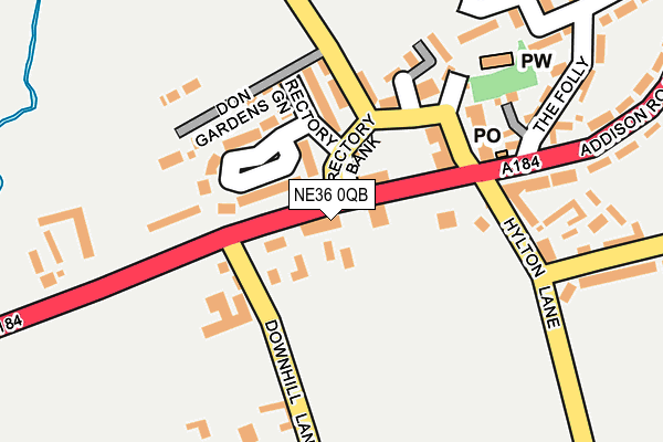 NE36 0QB map - OS OpenMap – Local (Ordnance Survey)