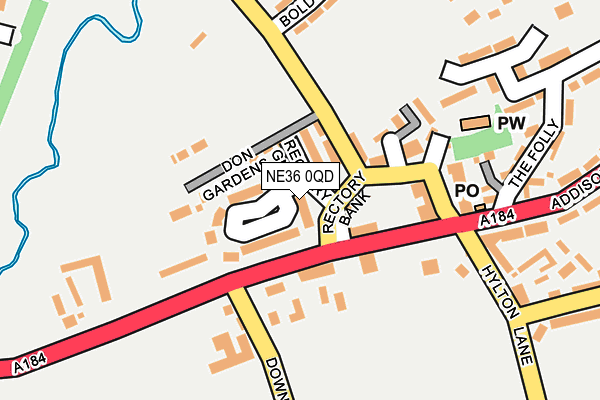 NE36 0QD map - OS OpenMap – Local (Ordnance Survey)