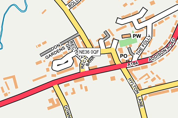 NE36 0QF map - OS OpenMap – Local (Ordnance Survey)