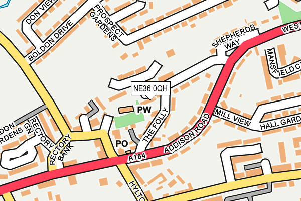 NE36 0QH map - OS OpenMap – Local (Ordnance Survey)