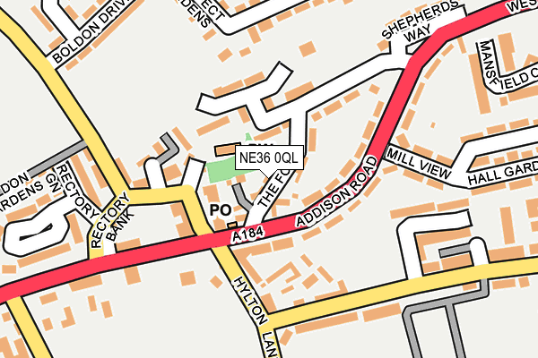 NE36 0QL map - OS OpenMap – Local (Ordnance Survey)
