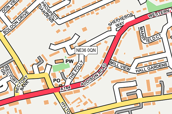 NE36 0QN map - OS OpenMap – Local (Ordnance Survey)