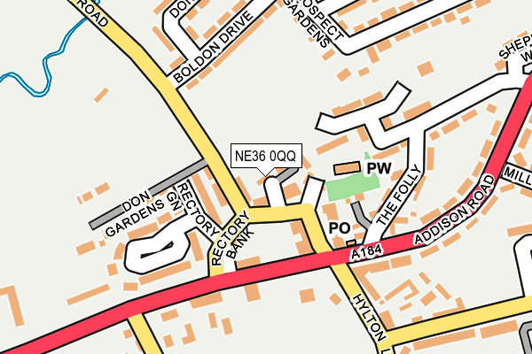 NE36 0QQ map - OS OpenMap – Local (Ordnance Survey)