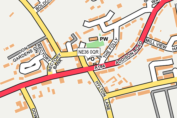 NE36 0QR map - OS OpenMap – Local (Ordnance Survey)
