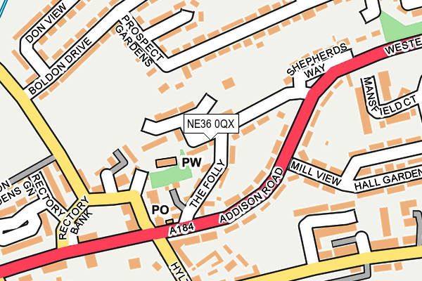 NE36 0QX map - OS OpenMap – Local (Ordnance Survey)