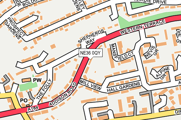 NE36 0QY map - OS OpenMap – Local (Ordnance Survey)