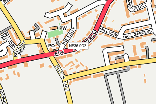 NE36 0QZ map - OS OpenMap – Local (Ordnance Survey)