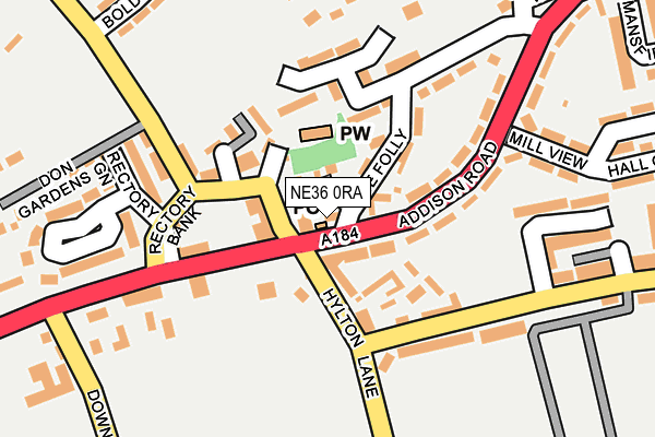 NE36 0RA map - OS OpenMap – Local (Ordnance Survey)