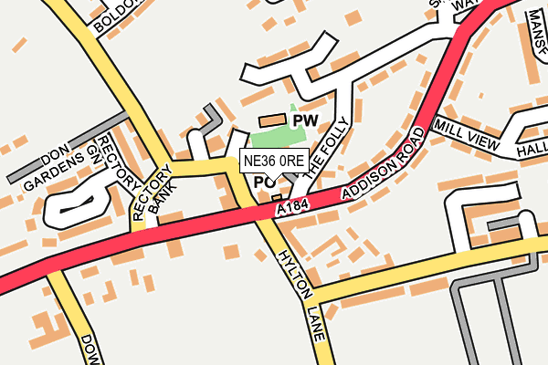 NE36 0RE map - OS OpenMap – Local (Ordnance Survey)