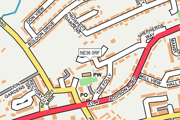 NE36 0RF map - OS OpenMap – Local (Ordnance Survey)