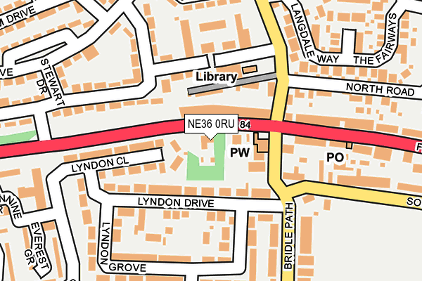 NE36 0RU map - OS OpenMap – Local (Ordnance Survey)