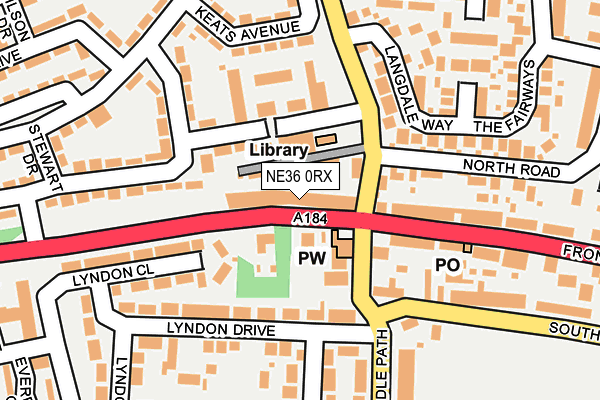 NE36 0RX map - OS OpenMap – Local (Ordnance Survey)