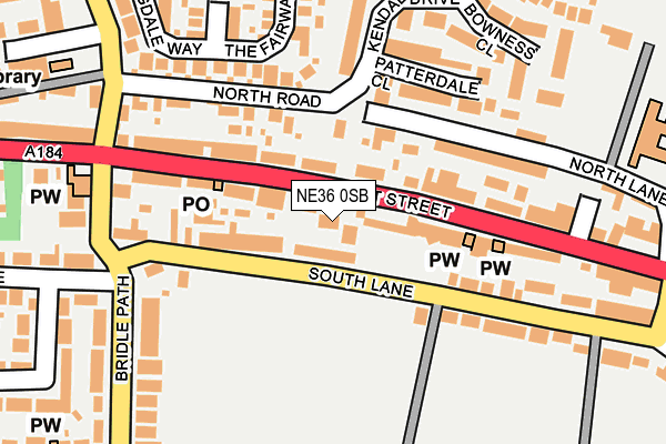 NE36 0SB map - OS OpenMap – Local (Ordnance Survey)