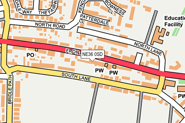 NE36 0SD map - OS OpenMap – Local (Ordnance Survey)