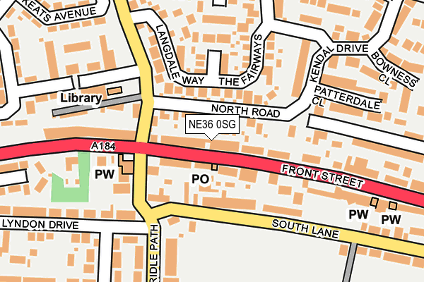 NE36 0SG map - OS OpenMap – Local (Ordnance Survey)